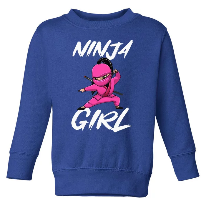 Cool Ninja Girl Art For Ninja Training Warrior Toddler Sweatshirt