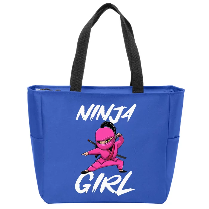 Cool Ninja Girl Art For Ninja Training Warrior Zip Tote Bag