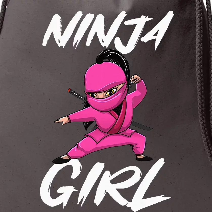 Cool Ninja Girl Art For Ninja Training Warrior Drawstring Bag