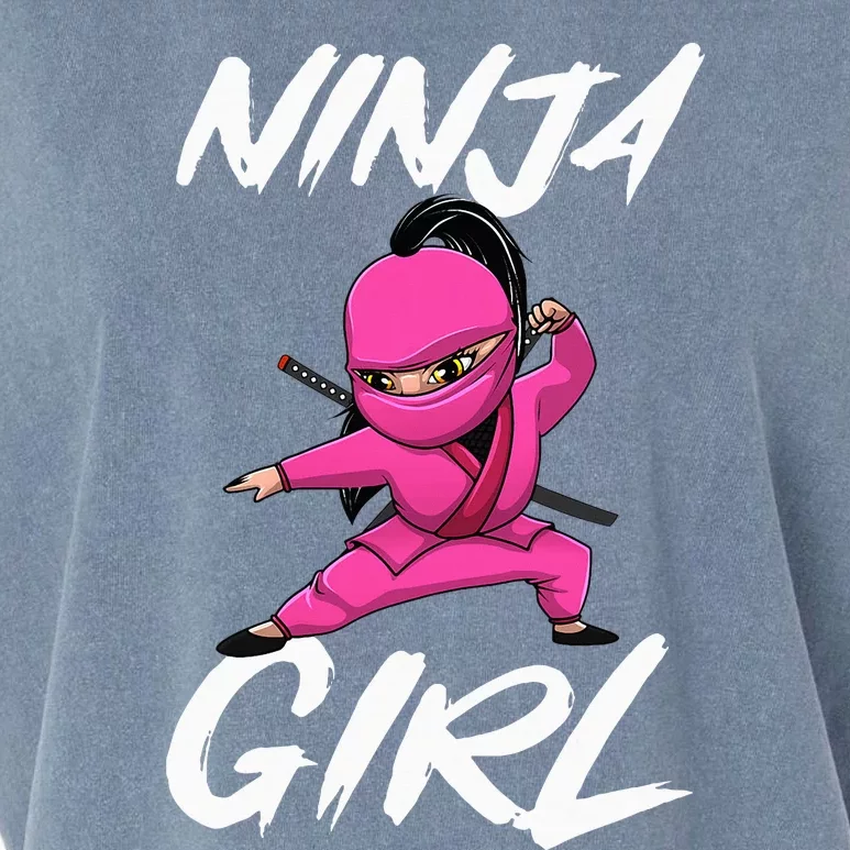 Cool Ninja Girl Art For Ninja Training Warrior Garment-Dyed Women's Muscle Tee