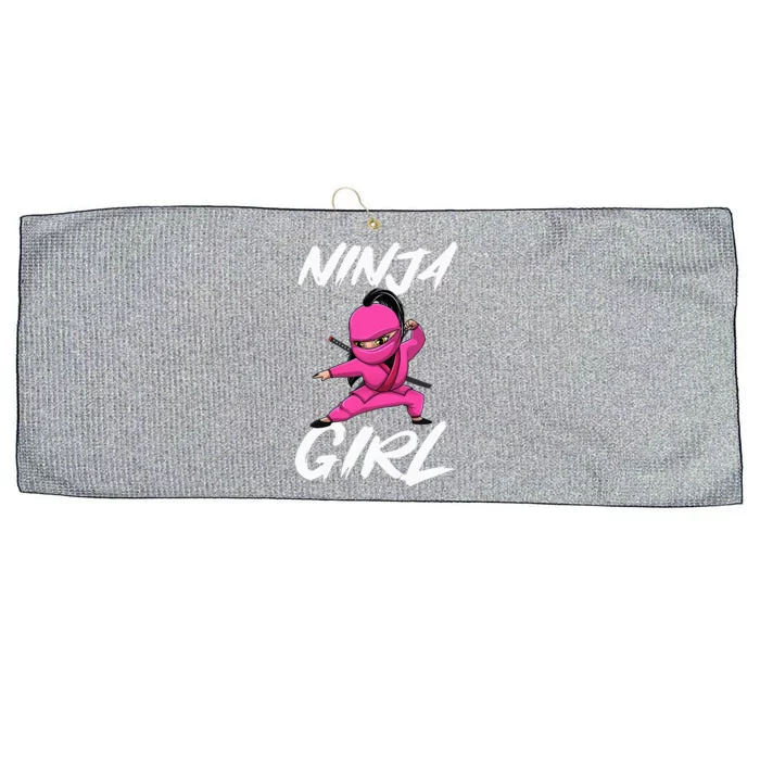 Cool Ninja Girl Art For Ninja Training Warrior Large Microfiber Waffle Golf Towel