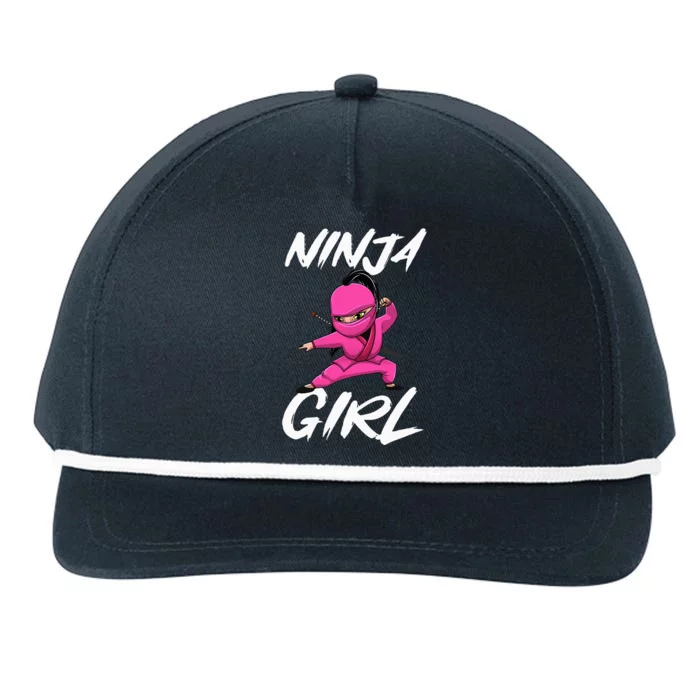 Cool Ninja Girl Art For Ninja Training Warrior Snapback Five-Panel Rope Hat