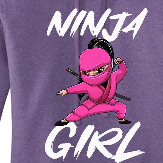 Cool Ninja Girl Art For Ninja Training Warrior Women's Pullover Hoodie