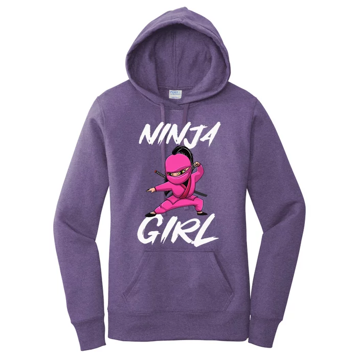 Cool Ninja Girl Art For Ninja Training Warrior Women's Pullover Hoodie