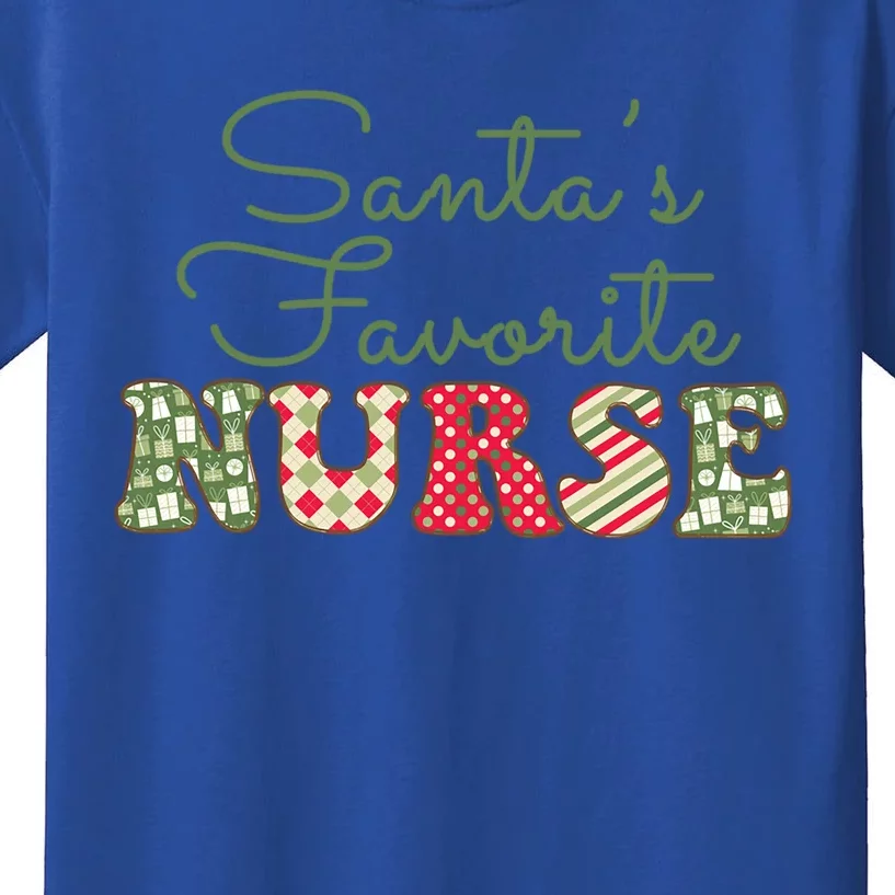 Christmas Nurse Gift Holiday Nurse SantaS Favorite Nurse Gift Kids T-Shirt