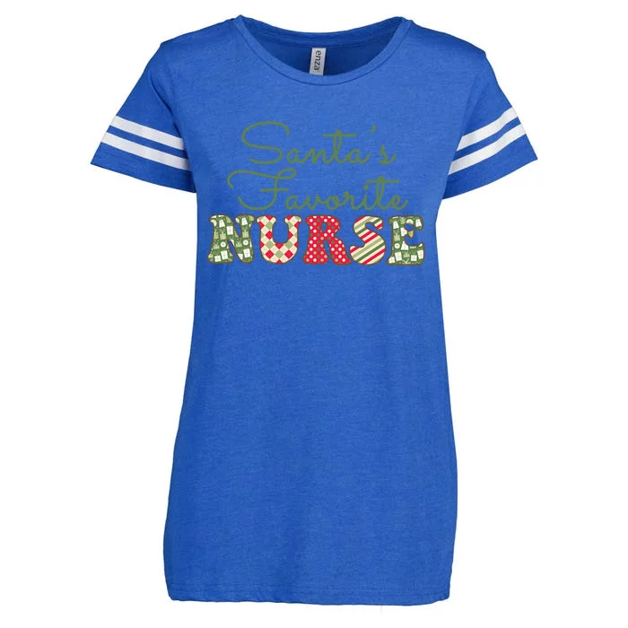 Christmas Nurse Gift Holiday Nurse SantaS Favorite Nurse Gift Enza Ladies Jersey Football T-Shirt