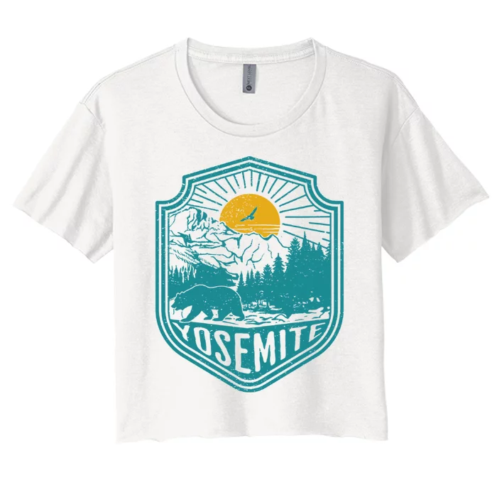 California Nature Hiking Outdoors Gift Yosemite National Park Women's Crop Top Tee