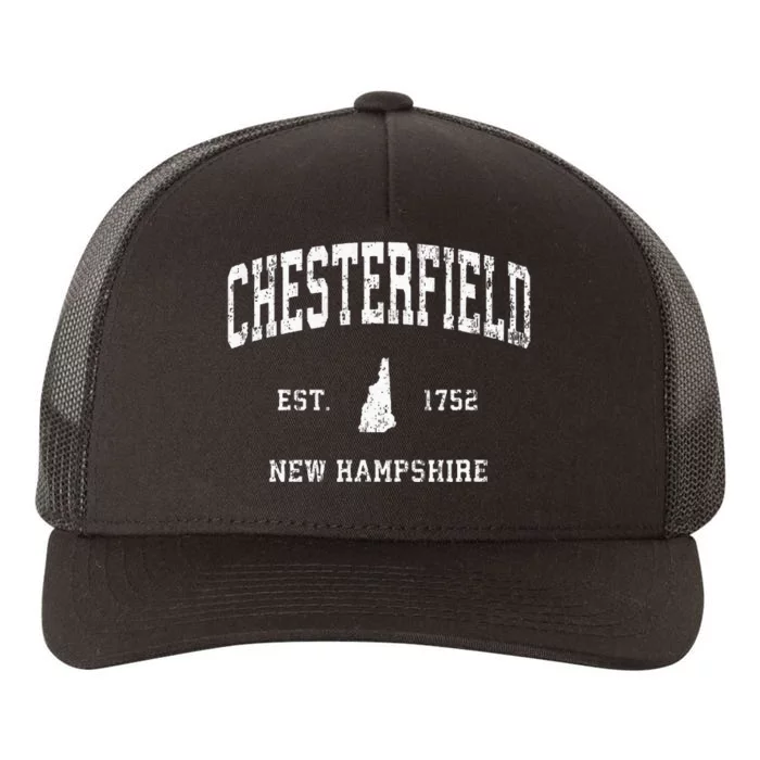 Chesterfield New Hampshire Nh Vintage Athletic Sports Design Yupoong Adult 5-Panel Trucker Hat