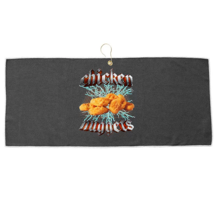 Chicken Nuggets Heavy Metal Hardcore Music Large Microfiber Waffle Golf Towel