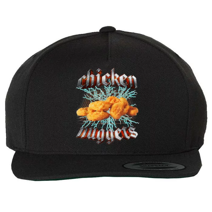 Chicken Nuggets Heavy Metal Hardcore Music Wool Snapback Cap