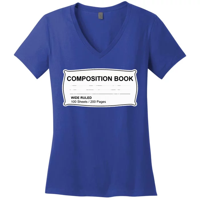 Composition Notebook Halloween Costume Couples Fancy Dress Women's V-Neck T-Shirt