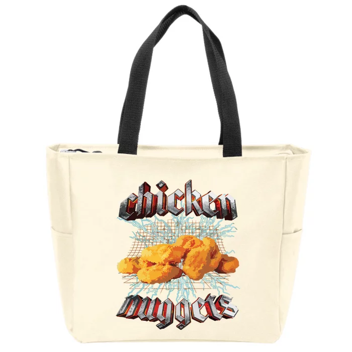 Chicken Nuggets Heavy Metal Hardcore Music Zip Tote Bag