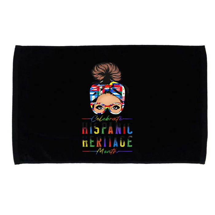 Celebrate National Hispanic Heritage Month Messy Bun Gift Microfiber Hand Towel