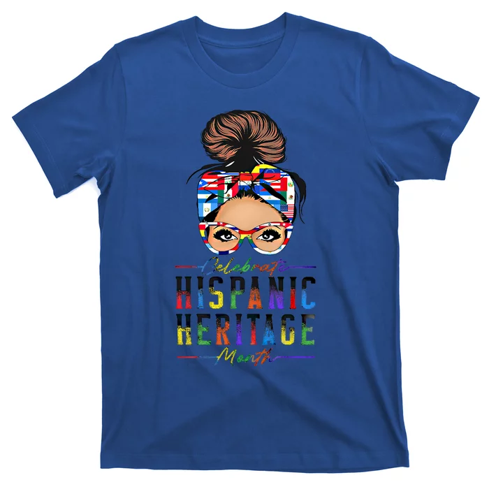 Celebrate National Hispanic Heritage Month Messy Bun Gift T-Shirt