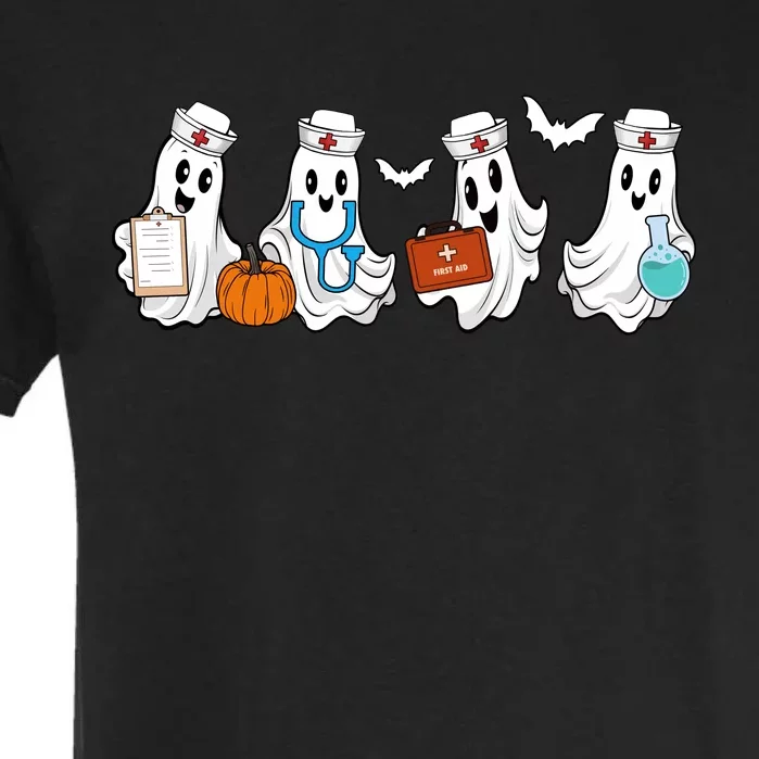 Cute Nurse Halloween Ghost Garment-Dyed Heavyweight T-Shirt