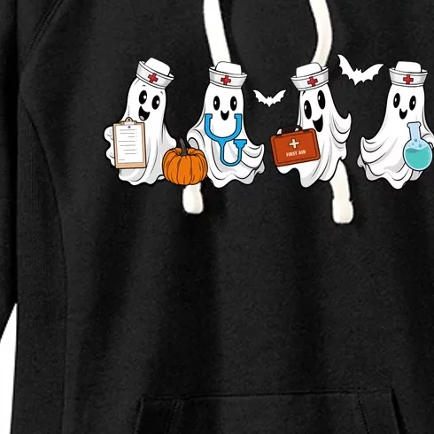 Cute Nurse Halloween Ghost Women's Fleece Hoodie