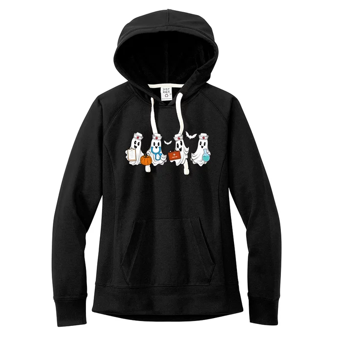 Cute Nurse Halloween Ghost Women's Fleece Hoodie