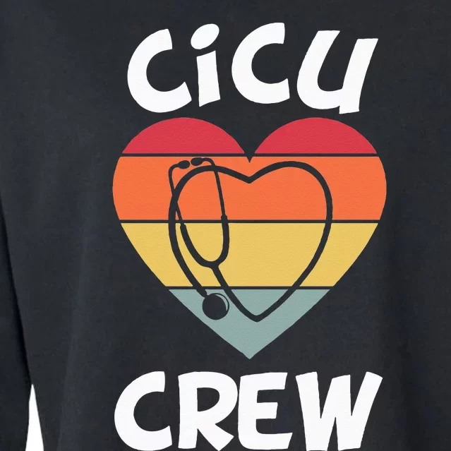 CICU Nurse Heart Stethoscope CNA Cardiac Intensive Care Unit Cropped Pullover Crew