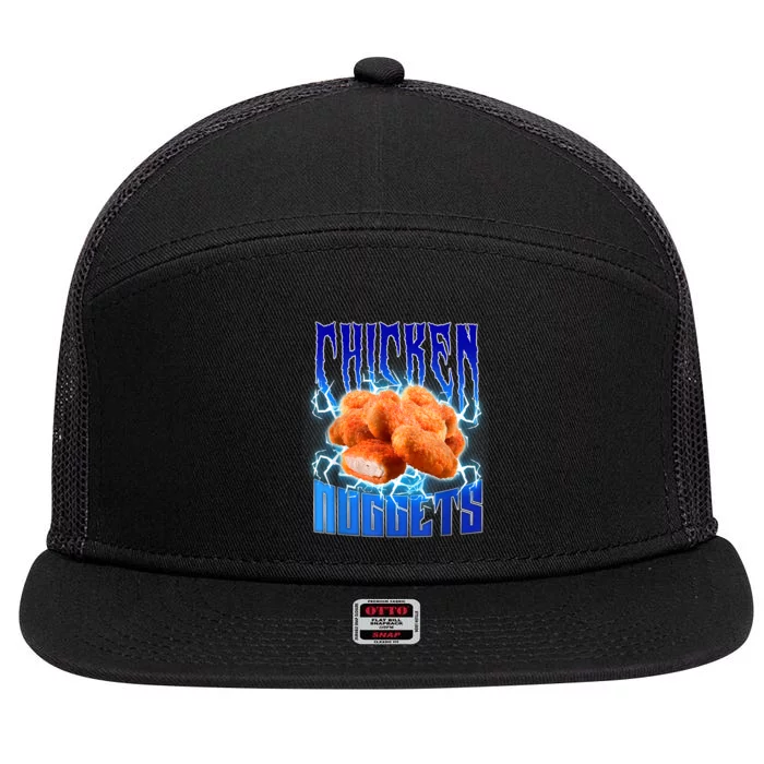 Chicken Nuggets Heavy Metal Funny Chicken Nuggets Lover 7 Panel Mesh Trucker Snapback Hat