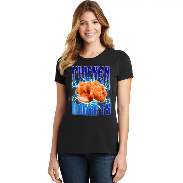 Chicken Nuggets Heavy Metal Funny Chicken Nuggets Lover Women's T-Shirt