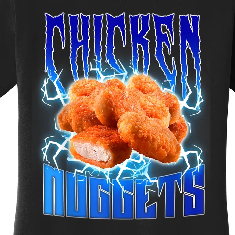 Chicken Nuggets Heavy Metal Funny Chicken Nuggets Lover Women's T-Shirt