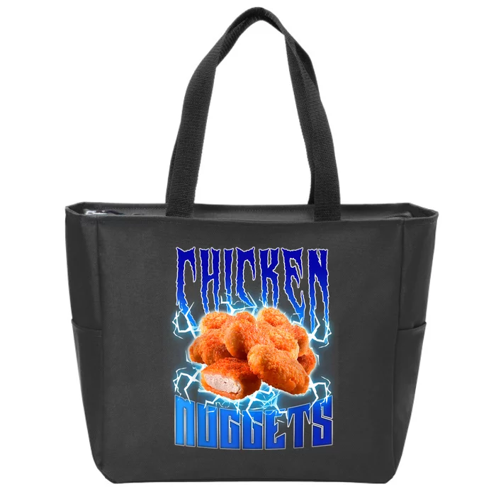 Chicken Nuggets Heavy Metal Funny Chicken Nuggets Lover Zip Tote Bag