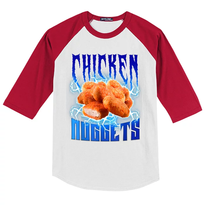 Chicken Nuggets Heavy Metal Funny Chicken Nuggets Lover Kids Colorblock Raglan Jersey