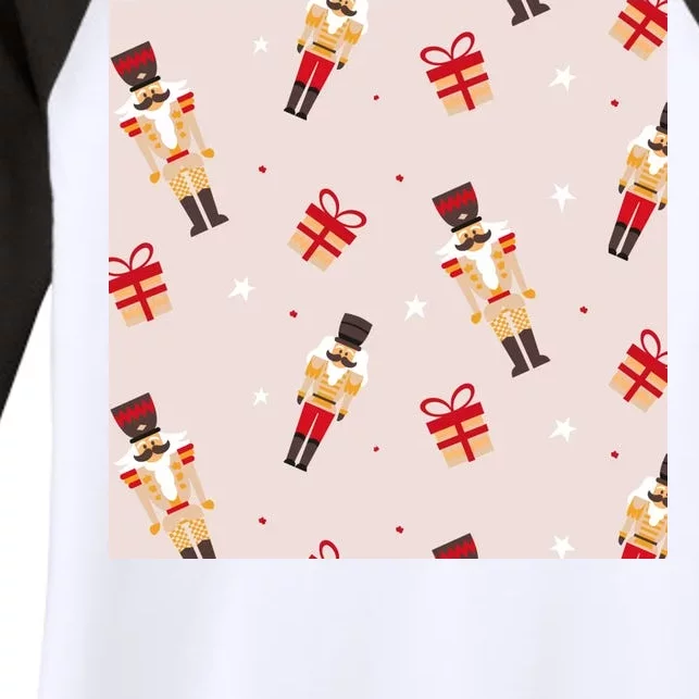 Christmas Nutcracker Holiday Women's Tri-Blend 3/4-Sleeve Raglan Shirt