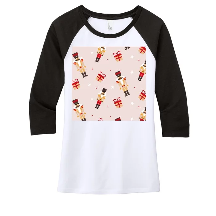 Christmas Nutcracker Holiday Women's Tri-Blend 3/4-Sleeve Raglan Shirt