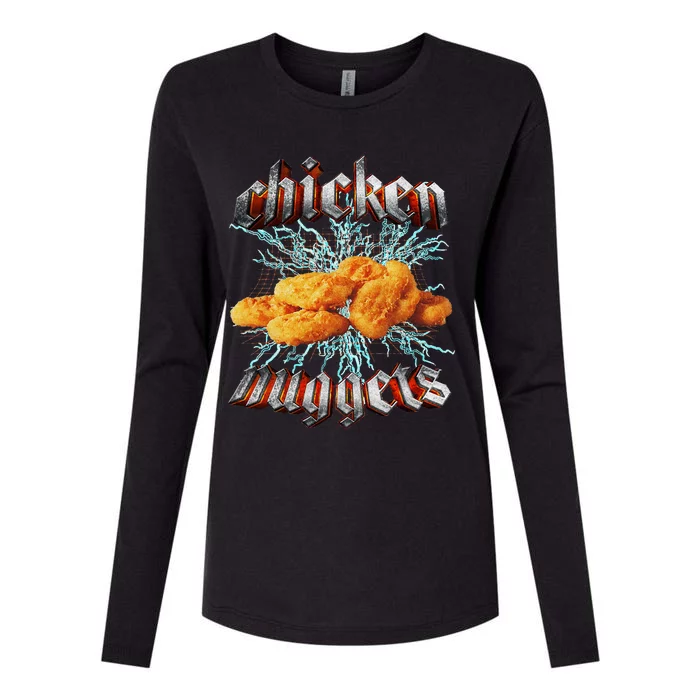 Chicken Nuggets Heavy Metal World Tour Hardcore Music Womens Cotton Relaxed Long Sleeve T-Shirt