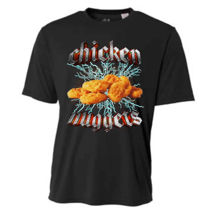 Chicken Nuggets Heavy Metal World Tour Hardcore Music Cooling Performance Crew T-Shirt