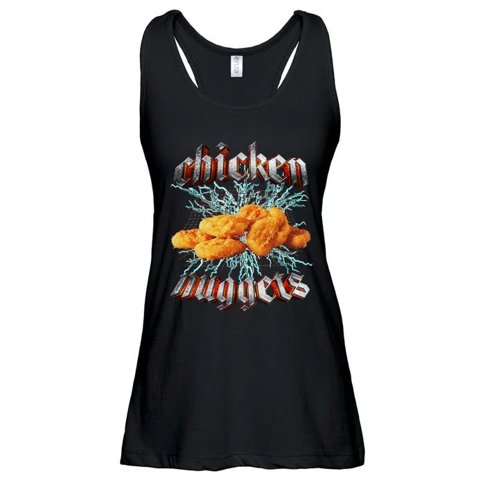 Chicken Nuggets Heavy Metal World Tour Hardcore Music Ladies Essential Flowy Tank