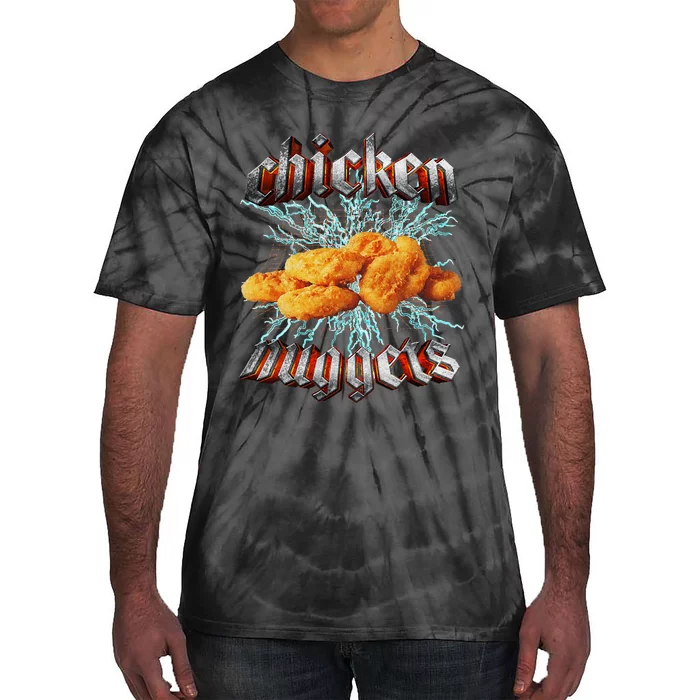 Chicken Nuggets Heavy Metal World Tour Hardcore Music Tie-Dye T-Shirt