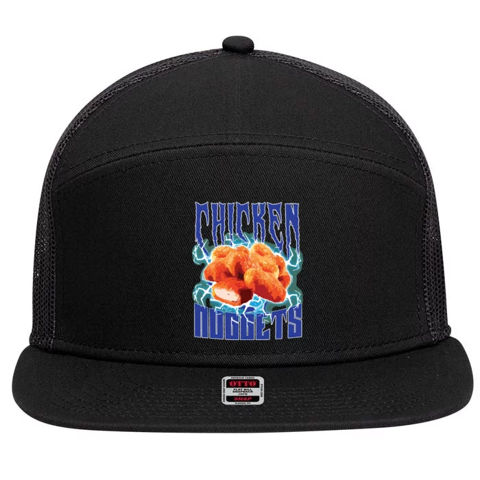 Chicken Nuggets Heavy Metal Funny Chicken Nuggets Lover 7 Panel Mesh Trucker Snapback Hat