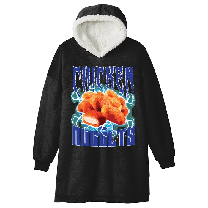 Chicken Nuggets Heavy Metal Funny Chicken Nuggets Lover Hooded Wearable Blanket