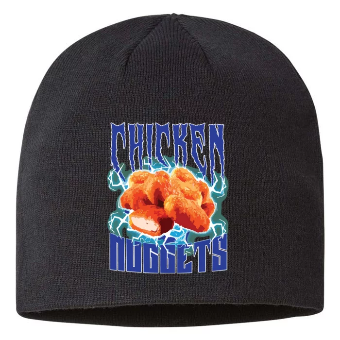 Chicken Nuggets Heavy Metal Funny Chicken Nuggets Lover 8 1/2in Sustainable Knit Beanie