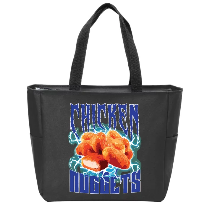 Chicken Nuggets Heavy Metal Funny Chicken Nuggets Lover Zip Tote Bag