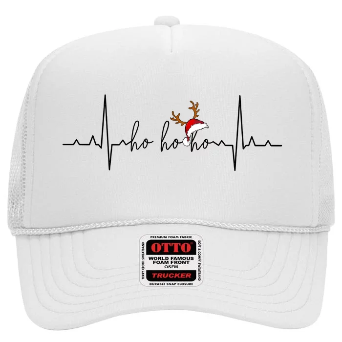 Christmas Nurse Heartbeat Nursing Health Care High Crown Mesh Trucker Hat