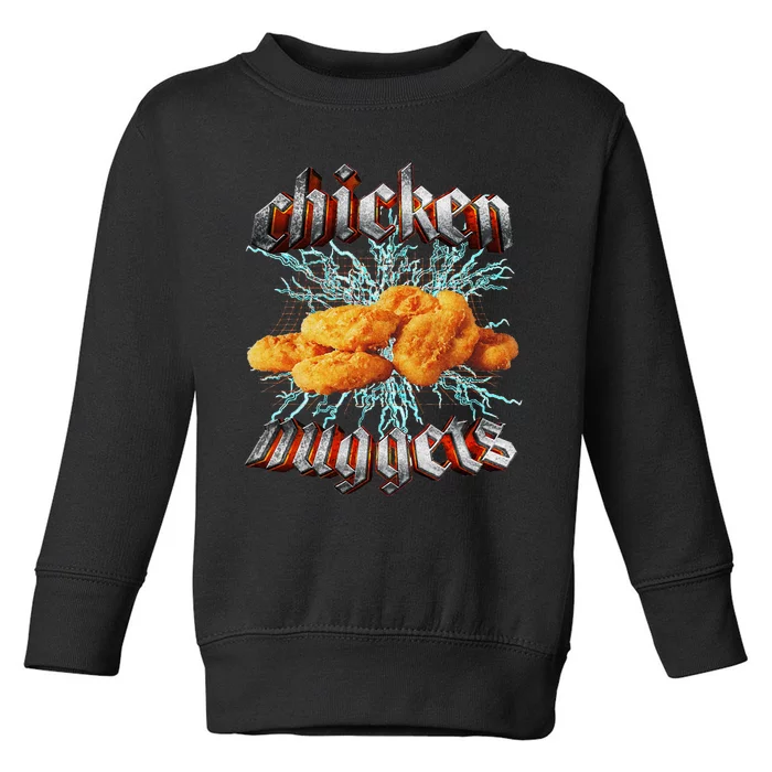 Chicken Nuggets Heavy Metal World Hardcore Music Toddler Sweatshirt