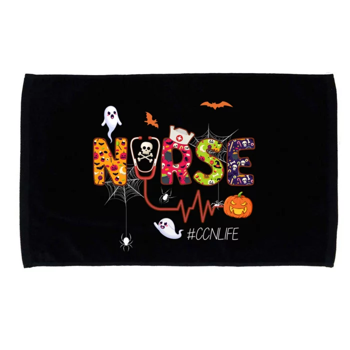 Ccn Nurse Halloween Ghost Spider Critical Care Nursing Gift Microfiber Hand Towel