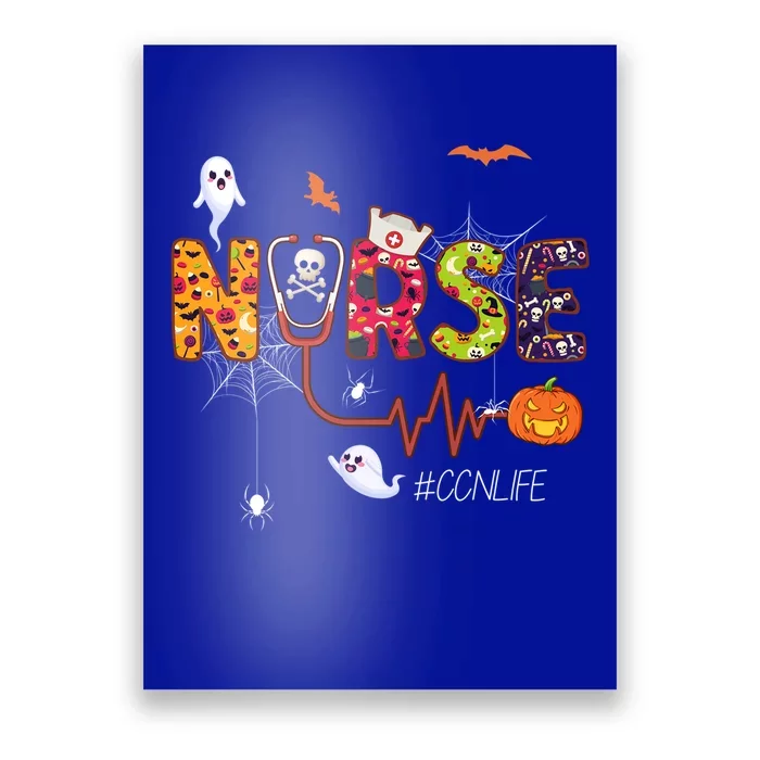 Ccn Nurse Halloween Ghost Spider Critical Care Nursing Gift Poster