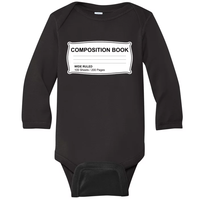 Composition Notebook Halloween Costume Couples Fancy Dress Baby Long Sleeve Bodysuit