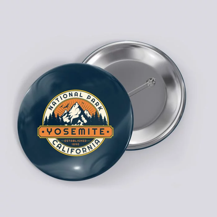 California Nature Hiking Outdoors Gift Yosemite National Park Button