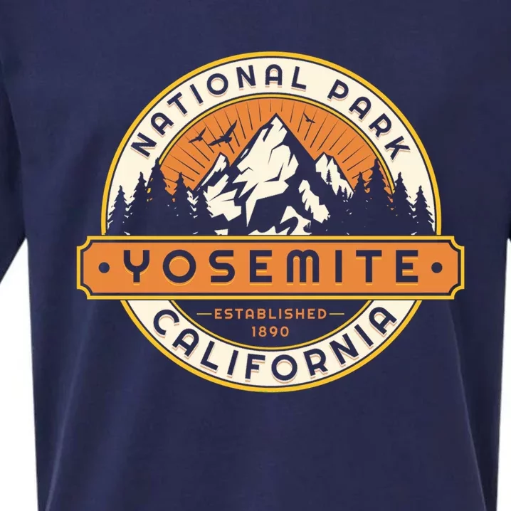 California Nature Hiking Outdoors Gift Yosemite National Park Sueded Cloud Jersey T-Shirt