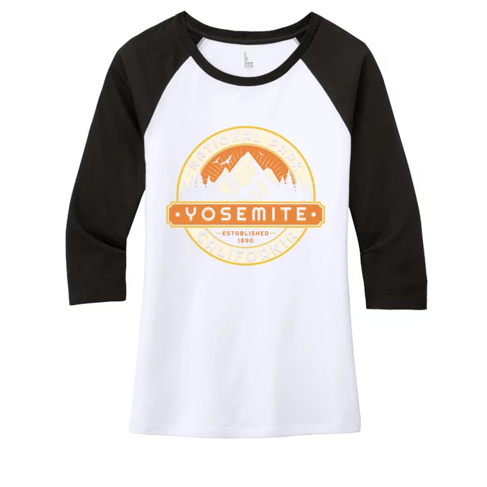 California Nature Hiking Outdoors Gift Yosemite National Park Women's Tri-Blend 3/4-Sleeve Raglan Shirt