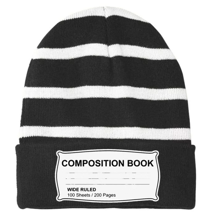 Composition Notebook Halloween Costume Couples Fancy Dress Gift Striped Beanie with Solid Band