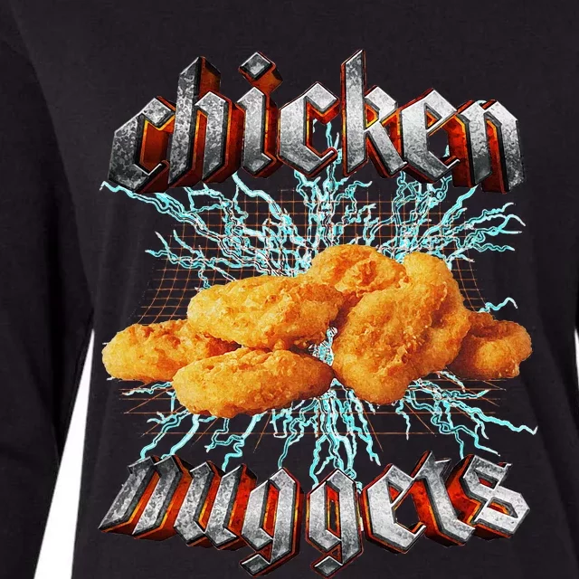 Chicken Nuggets Heavy Metal Womens Cotton Relaxed Long Sleeve T-Shirt