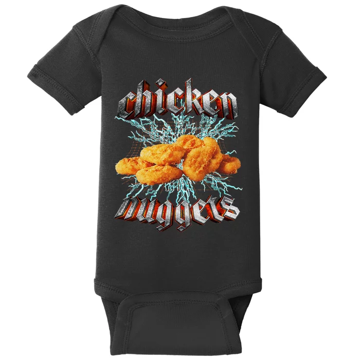 Chicken Nuggets Heavy Metal Baby Bodysuit