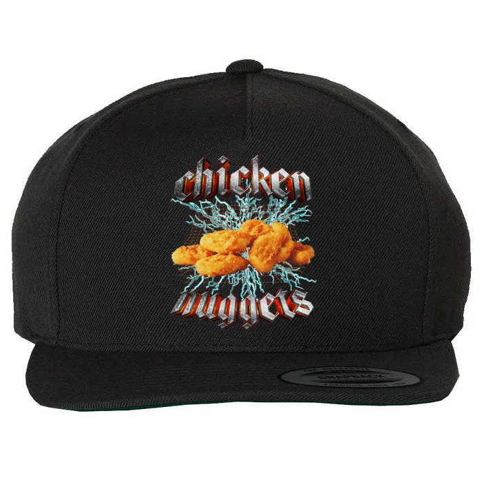 Chicken Nuggets Heavy Metal Wool Snapback Cap