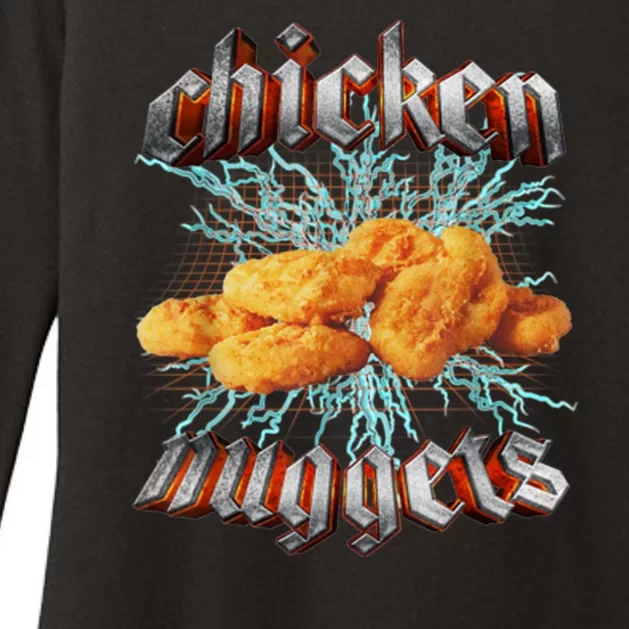 Chicken Nuggets Heavy Metal Funny Womens CVC Long Sleeve Shirt